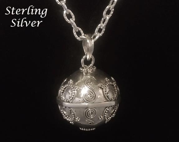 Ornate Harmony Ball Necklace Intricate Detail - Click Image to Close